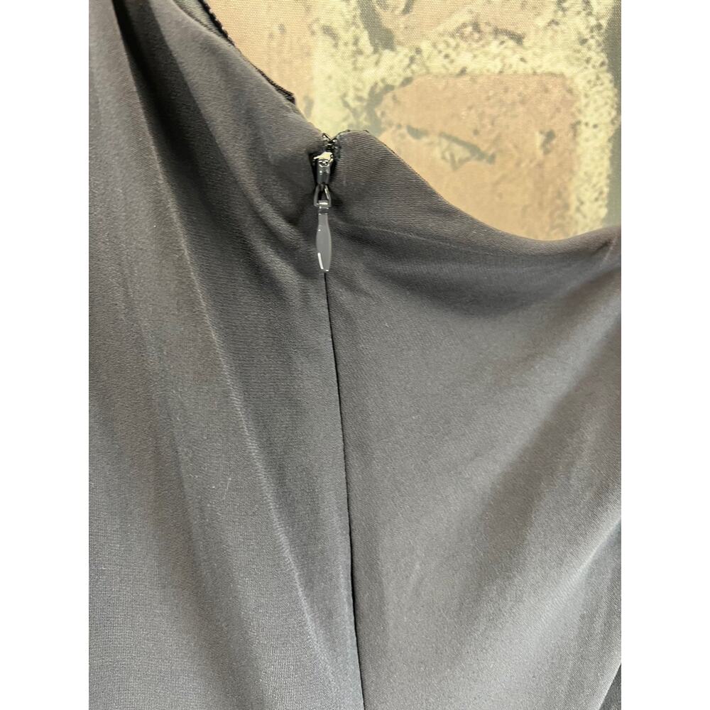 Calvin Klein Beaded Details One Shoulder Dark Gray Maxi Woman Dress Size 16 $298 - Picture 11 of 14